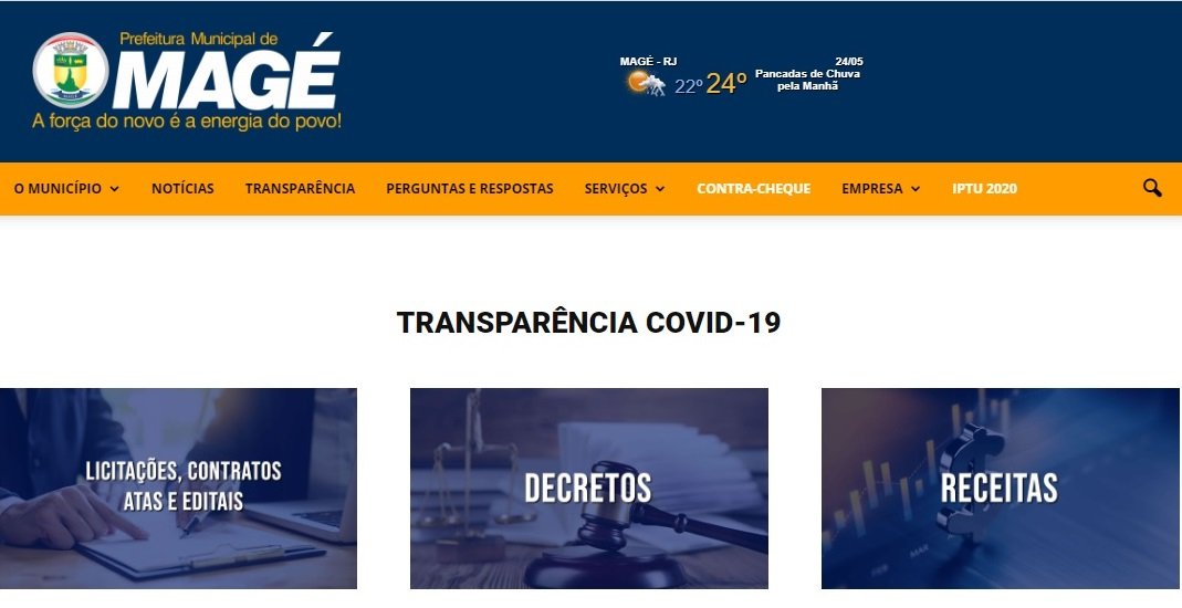 Prefeitura de Magé disponibiliza portal com informações sobre contratações para o enfrentamento do coronavírus