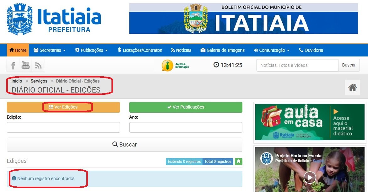 Pandemia vira desculpa para transparência capenga em Itatiaia: interessados em participar de licitações dizem que divulgação dos avisos é limitada
