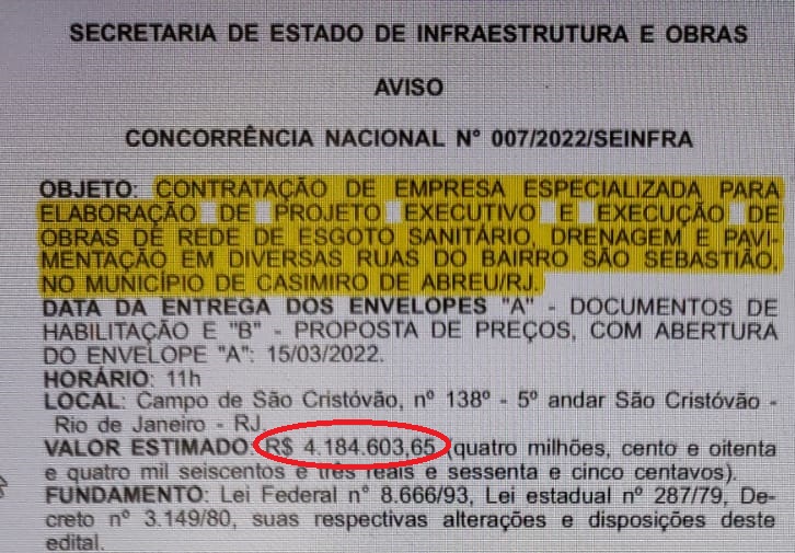 Parceria com o governo estadual garante mais de R$ 4 milhões em obras para bairro carente de Casimiro de Abreu