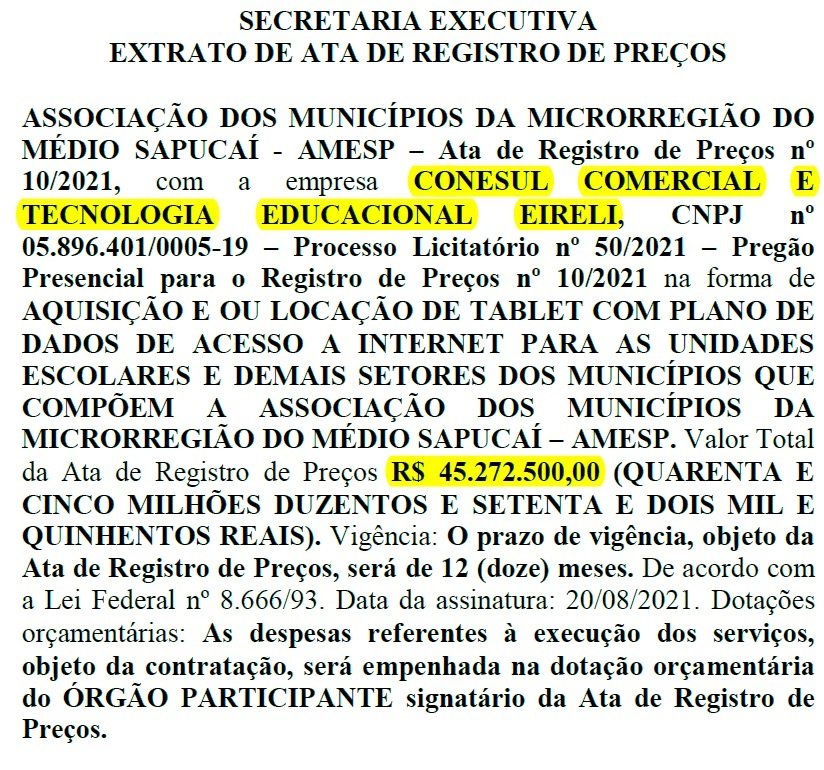 Falta de transparência na compra de R$ 7,3 milhões em tablets pela Prefeitura de Queimados começou na origem, em Minas Gerais