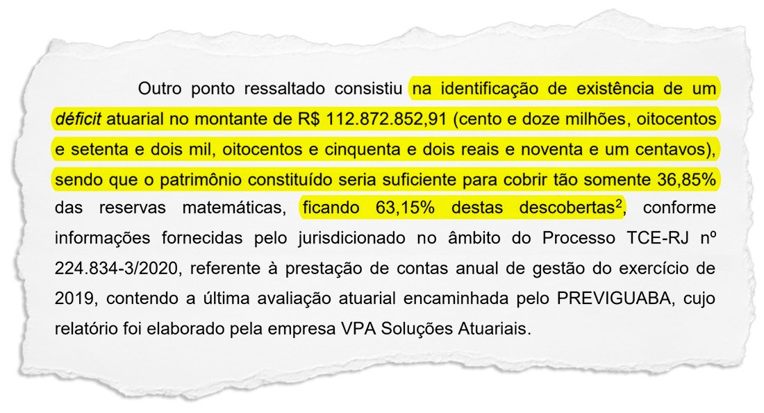 Auditoria do TCE aponta déficit de mais de R$100 milhões no instituto de previdência própria dos servidores de Iguaba