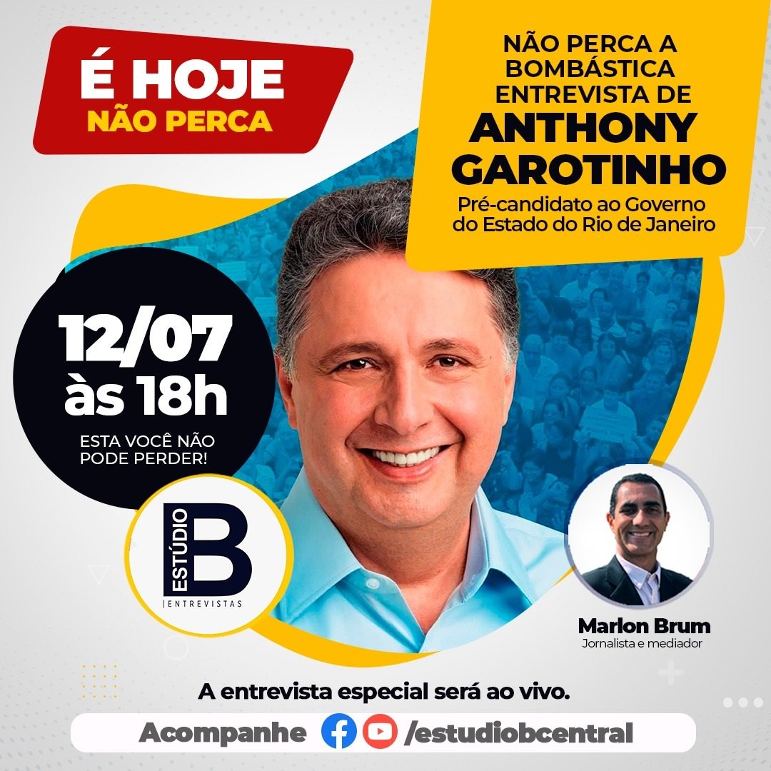 Garotinho dará nesta terça sua primeira entrevista ao vivo na Baixada