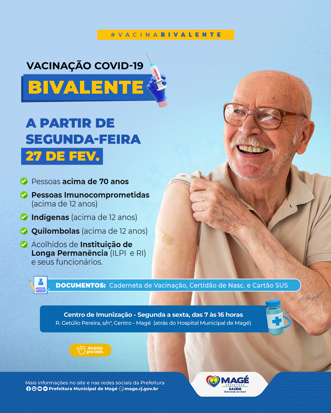 Saúde de Magé inicia imunização com vacina bivalente contra a Covid-19